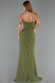 Robe de Soirée Longue Mousseline Vert Huile ABU6500