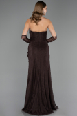 Robe de Soirée Longue Dantelle Brun ABU6562