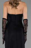 Robe de Soirée Longue Dantelle Noir ABU6562