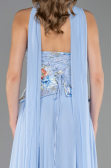 Robe de Soirée Longue Mousseline Bleu clair ABU6391