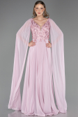 Robe de Soirée Longue Mousseline Poudre ABU6566