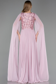 Robe de Soirée Longue Mousseline Poudre ABU6566