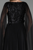 Robe de Soirée Longue Mousseline Noir ABU6566