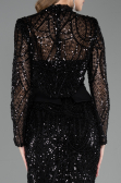 Robe de Soirée Longue Perlé Noir ABU6567