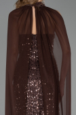 Robe de Soirée Longue Perlé Brun clair ABU6569