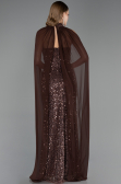 Robe de Soirée Longue Perlé Brun clair ABU6569