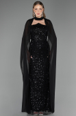 Robe de Soirée Longue Perlé Noir ABU6569
