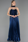 Robe de Soirée Longue Mousseline Bleu Marine ABU6570