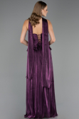 Robe de Soirée Longue Mousseline Violet ABU6570