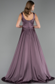 Robe Grande Taille Longue Satin Violet Foncé ABU6576
