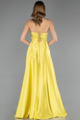 Robe de Soirée Longue Satin Pistache vert ABU6573