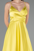 Robe de Soirée Longue Satin Pistache vert ABU6573