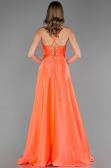 Robe de Soirée Longue Satin Corail ABU6573