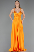 Robe de Soirée Longue Satin Orange ABU6573