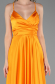 Robe de Soirée Longue Satin Orange ABU6573