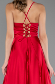 Robe de Soirée Longue Satin Couleur Cerise ABU6573