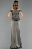 Robe De Soirée Grande Taille Longue Satin Kaki ABU6577
