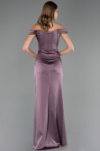 Robe Queue de Poisson Longue Satin Lavande ABU6574