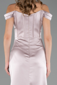 Robe De Soirée Grande Taille Longue Satin Vison ABU6577