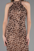 Robe de Soirée Longue Dantelle Cuivre ABU6578