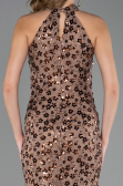 Robe de Soirée Longue Dantelle Cuivre ABU6578