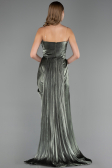 Robe de Soirée Grande Taille Longue Mousseline Kaki ABU6582