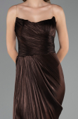 Robe de Soirée Grande Taille Longue Mousseline Brun ABU6582