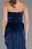 Robe de Soirée Grande Taille Longue Mousseline Bleu Marine ABU6582