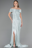 Robe de Soirée Longue Mousseline Menthe ABU6581