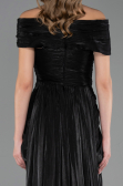 Robe de Soirée Longue Mousseline Noir ABU6581