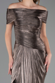 Robe de Soirée Longue Mousseline Vison ABU6581