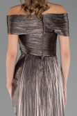 Robe de Soirée Longue Mousseline Vison ABU6581