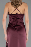 Robe de Soirée Longue Satin Couleur Cerise ABU6584