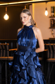 Robe de Soirée Longue Bleu Marine ABU6571