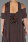 Robe de Soirée Grande Taille Longue Mousseline Brun ABU6274