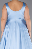 Robe Grande Taille Longue Satin Bleu clair ABU6576