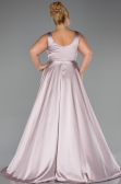 Robe Grande Taille Longue Satin Couleur Rose ABU6576
