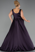 Robe de Soirée Longue Satin Violet Foncé ABU6572