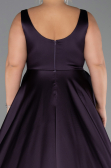 Robe de Soirée Longue Satin Violet Foncé ABU6572
