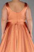 Robe de Soirée Grande Taille Longue Satin Orange ABU6576