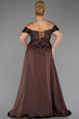 Robe De Soirée Grande Taille Longue Perlé Brun foncé ABU6414