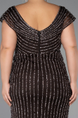 Robe de Soirée Grande Taille Longue Pierreux Brun ABU5439