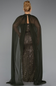 Robe de Soirée Grande Taille Longue Perlé Kaki ABU6545