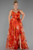 Robe De Graduation Grande Taille Longue Orange ABU6586