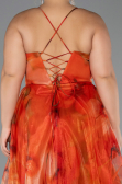 Robe De Graduation Grande Taille Longue Orange ABU6586