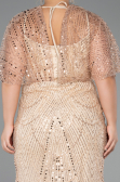 Robe Grande Taille Longue Perlé Or ABU5722