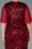 Robe Grande Taille Longue Squameuse Rouge Bordeaux ABU6373