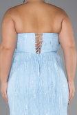 Robe De Soirée Grande Taille Longue Dantelle Bleu clair ABU6280