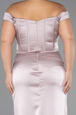 Robe De Soirée Grande Taille Longue Satin Vison ABU6577