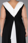 Robe Grande Taille Longue Mousseline Noir-Blanc ABU6587